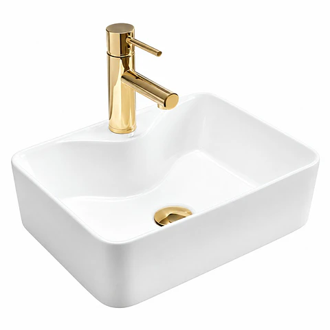 Lavamanos Sobreponer Rectangular 400 × 300 × 130 Blanco