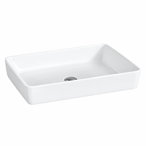 Lavamanos Sobreponer Rectangular Cerámico Blanco 48 × 37 cm