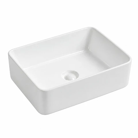 Lavamanos Sobreponer Rectangular Cerámico Blanco 410 × 305 × 130