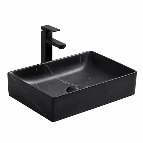 Lavamanos Rectangular Negro 480 × 370 × 130