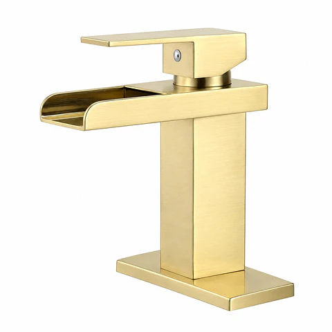 Monocontrol Lavamanos Bajo Cascada Oro Cepillado (ref. FT8023BG)