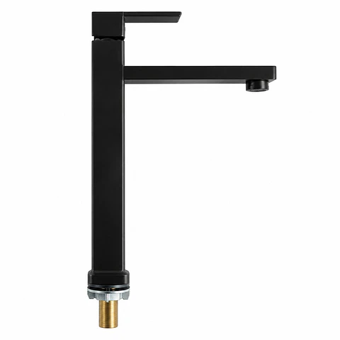 Llave Lavamanos Agua Fría Alta Negra 835g