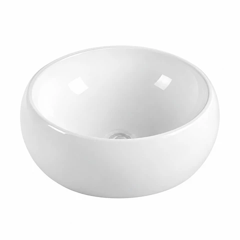 Lavamanos Sobreponer en Porcelana Redondo Blanco 39 × 39 cm