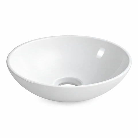 Lavamanos Sobreponer en Porcelana Redondo Blanco 28 × 28 cm