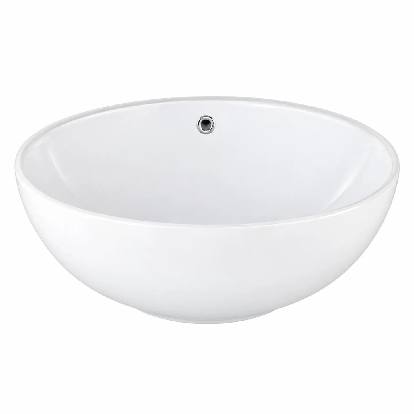 Lavamanos Sobreponer Porcelana Redondo Blanco 385 × 385 × 155 cm 1