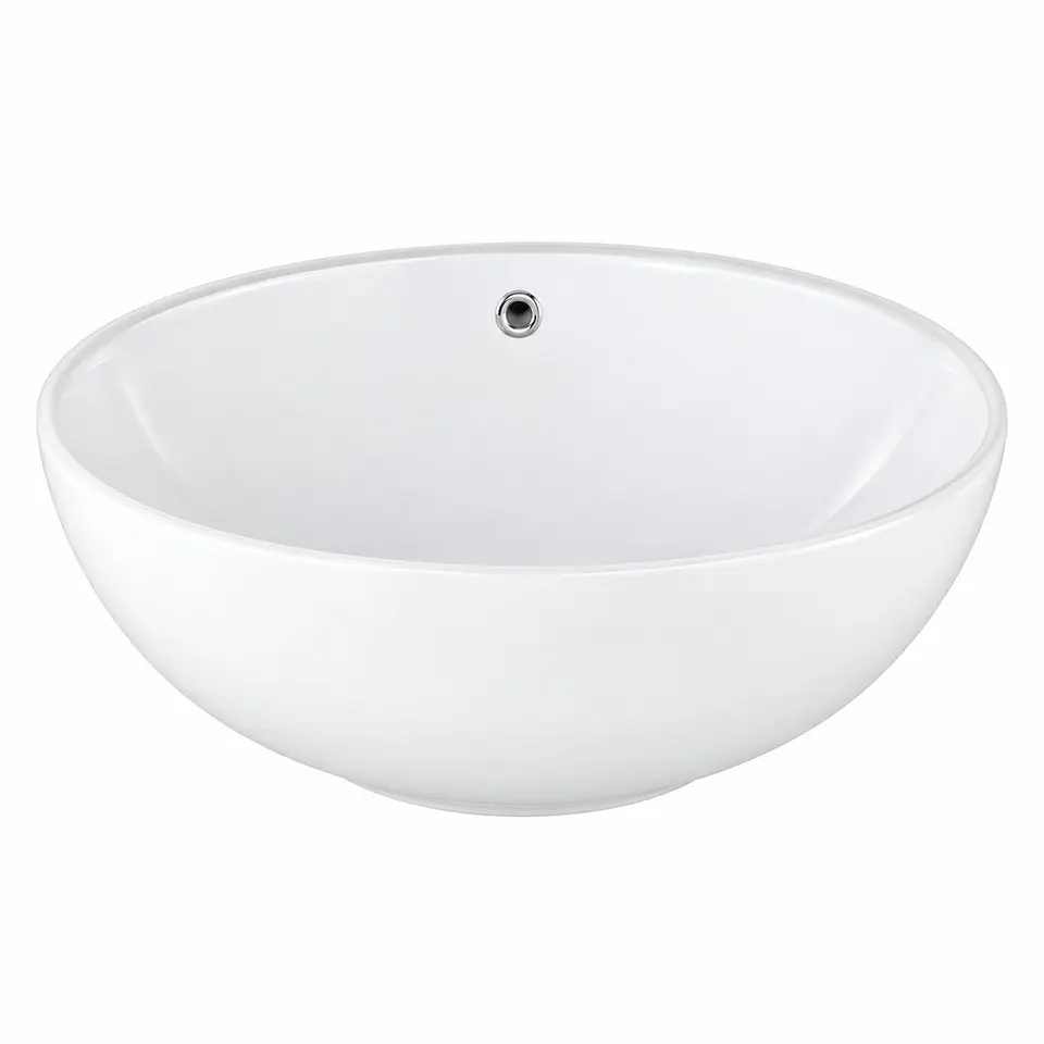 Lavamanos Sobreponer Porcelana Redondo Blanco 385 × 385 × 155 cm 1