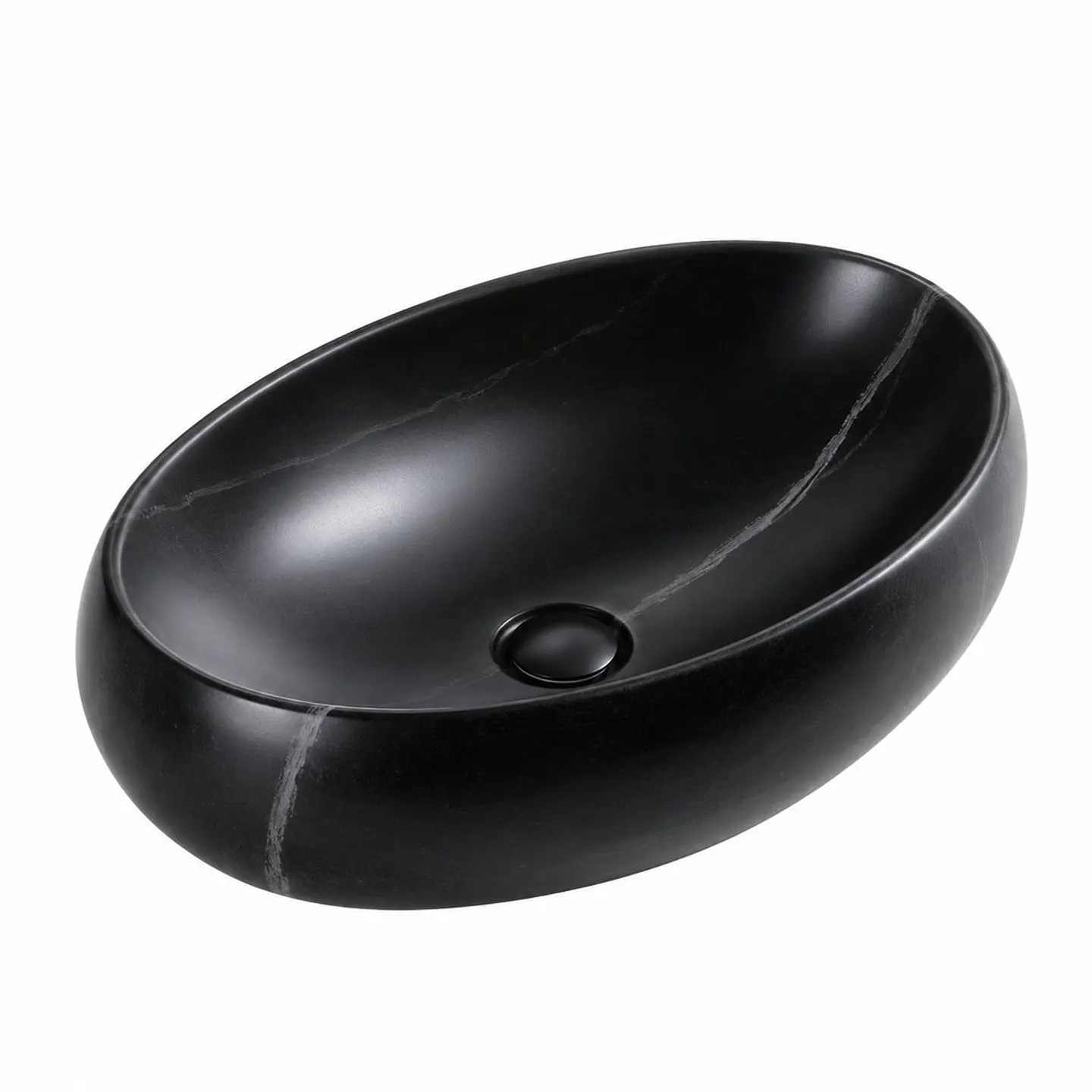 Lavamanos Sobreponer Ovalado Negro 420 × 300 × 155 cm 1