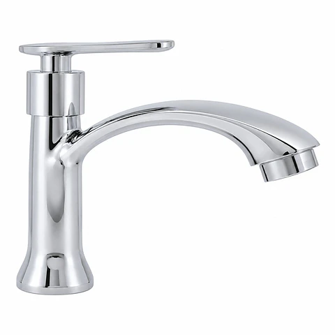 Llave Lavamanos Baja Agua Fría Cromada Palanca