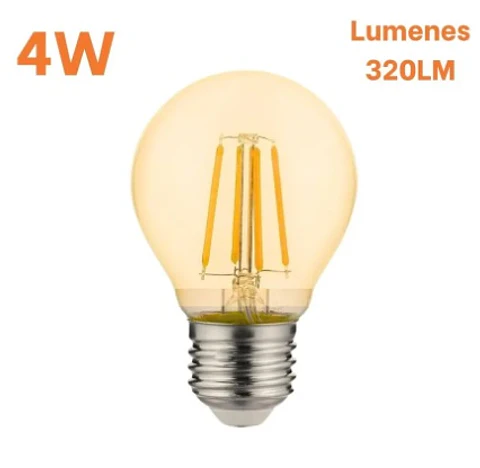 FOCO VINTAGE 4W LUZ CALIDA CAJA X 25 UND TE SALE S/3.10 LA UNIDAD