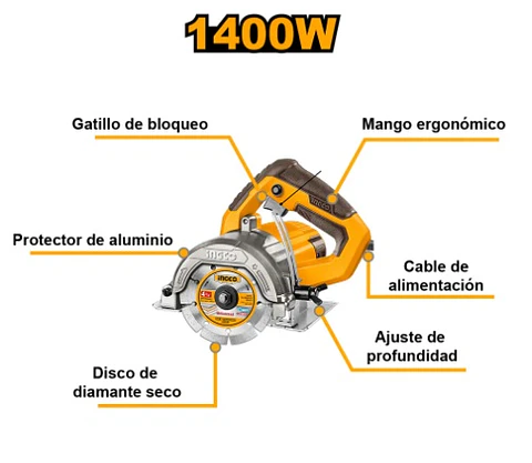 CORTADOR DE MARMOL 1400W 110MM(4-3/8'') MC140068 