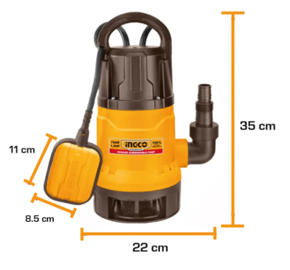 BOMBA DE AGUA SUMERGIBLE 750W 1.0HP 2