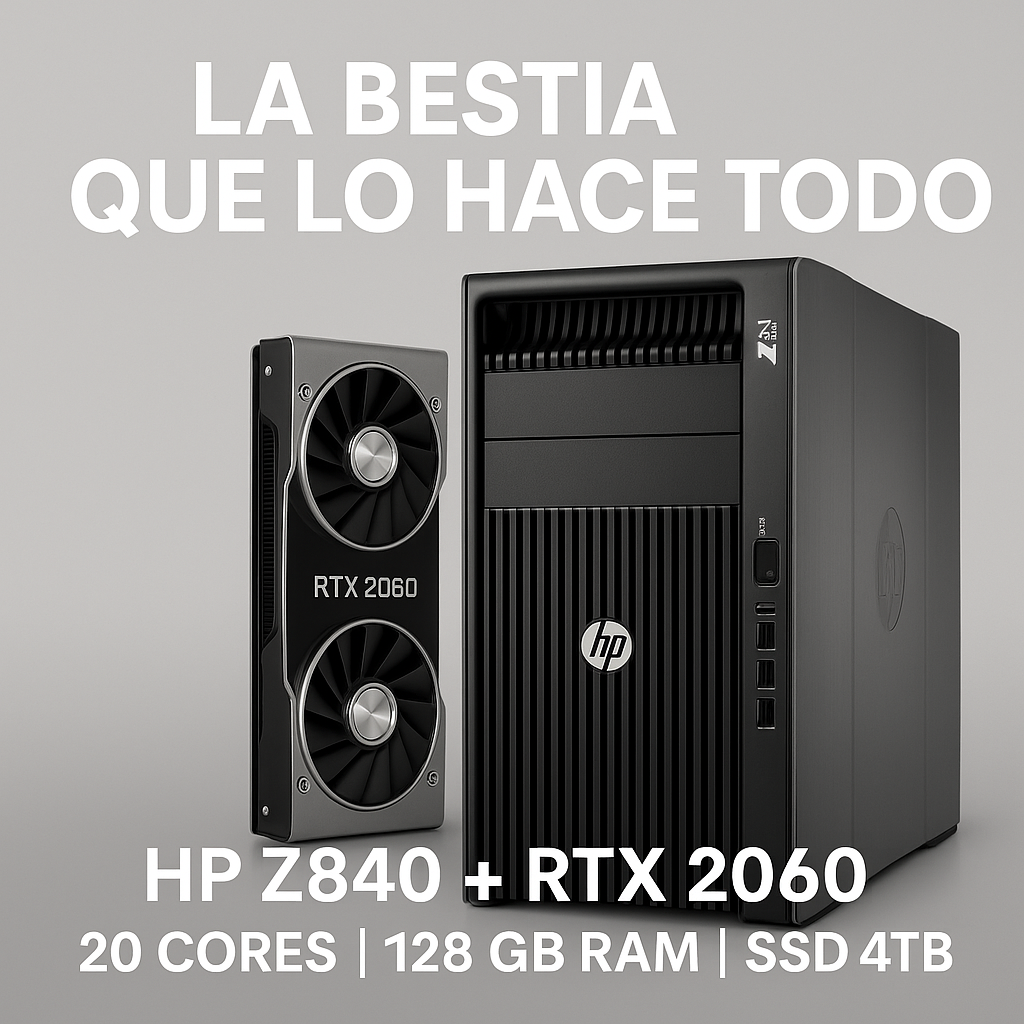 HP Z840 + RTX 2060 | 20 Cores, 128 GB RAM, SSD 4TB