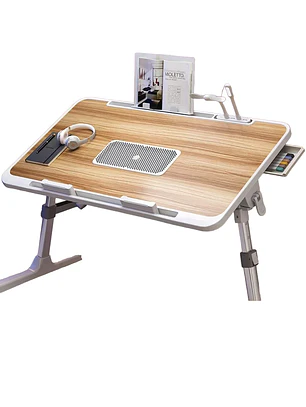 Foldable Radiator-Adjustable Laptop Desk with Drawer