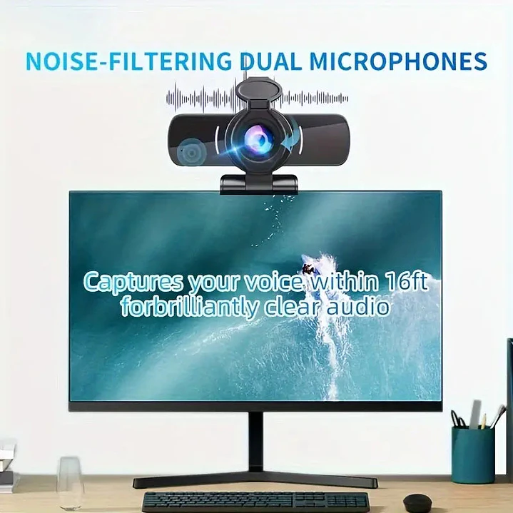 1080P HD Webcam with Microphone - Clear Video & Crystal Clear Audio 4