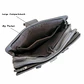 Leather Briefcase, Grey - thumbnail 3