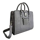 Leather Briefcase, Grey - thumbnail 5
