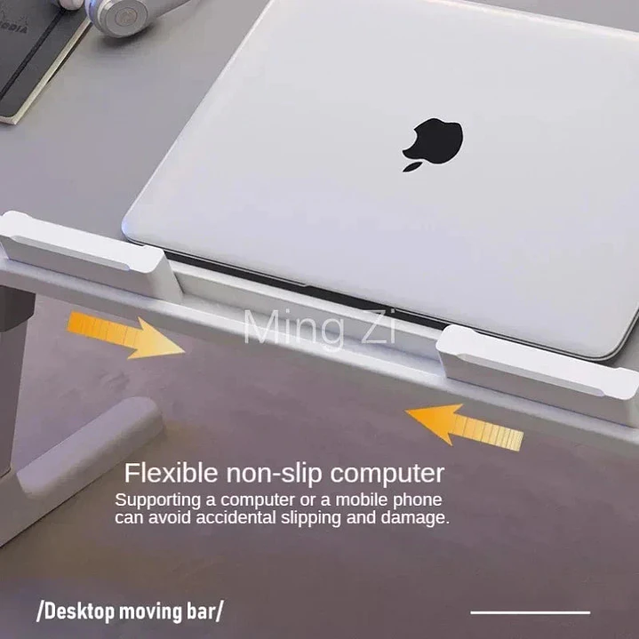 Foldable Laptop Desk with Adjustable Height and Radiator - Grey 4