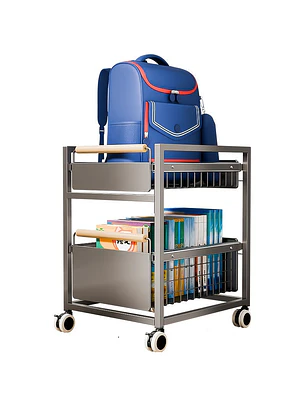 Mobile Book Bag Storage Rack Trolley