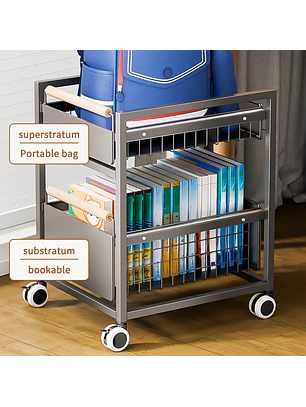 Mobile Book Bag Storage Rack Trolley