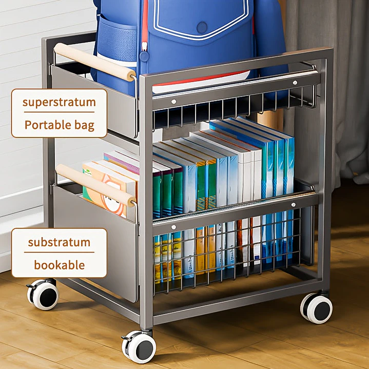 Mobile Book Bag Storage Rack Trolley 2