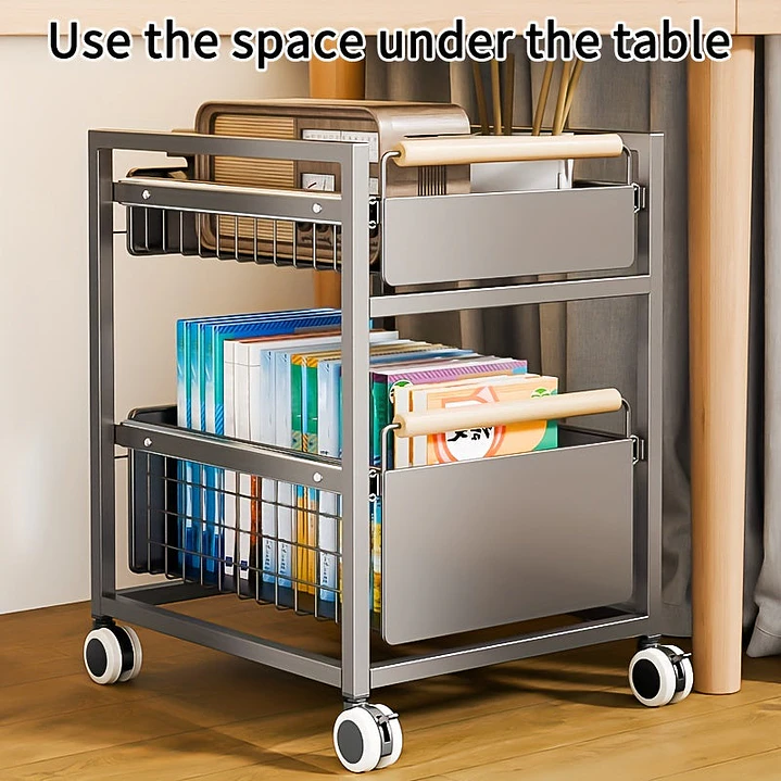 Mobile Book Bag Storage Rack Trolley 4