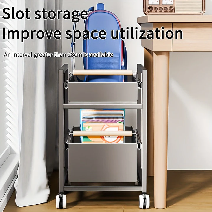 Mobile Book Bag Storage Rack Trolley 5
