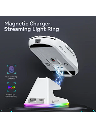 Tri-Mode RGB Gaming Mouse with Magnetic Charging Base