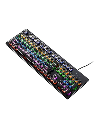 Caller Mechanical Keyboard - 104 Keys, Green Axis, Backlit, Wired USB, Black [Green Axis]