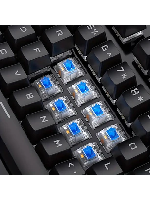 Caller Mechanical Keyboard - 104 Keys, Green Axis, Backlit, Wired USB, Black [Green Axis]