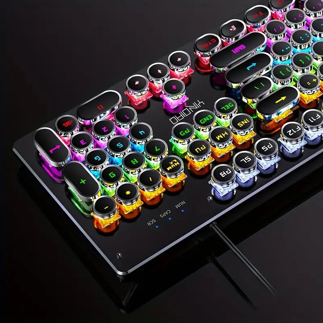Caller Mechanical Keyboard - 104 Keys, Green Axis, Backlit, Wired USB, Black [Green Axis] 3