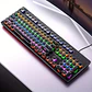 Caller Mechanical Keyboard - 104 Keys, Green Axis, Backlit, Wired USB, Black [Green Axis] - Miniatura 4