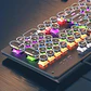 Caller Mechanical Keyboard - 104 Keys, Green Axis, Backlit, Wired USB, Black [Green Axis] - Miniatura 5