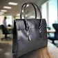 The Signature 17" Leather Laptop Bag, Black Flap - Thumbnail 4
