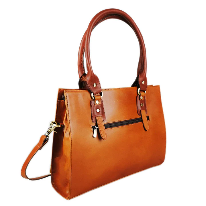 The Signature 15" Leather Laptop Bag, Tan 5