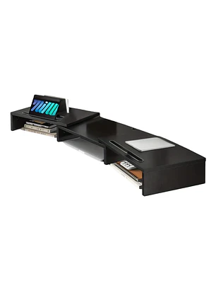Adjustable Dual Monitor Stand with Storage (2-Slot)