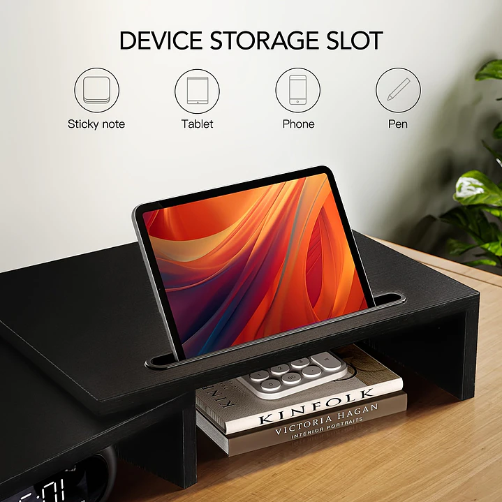 Adjustable Dual Monitor Stand with Storage (2-Slot) 4