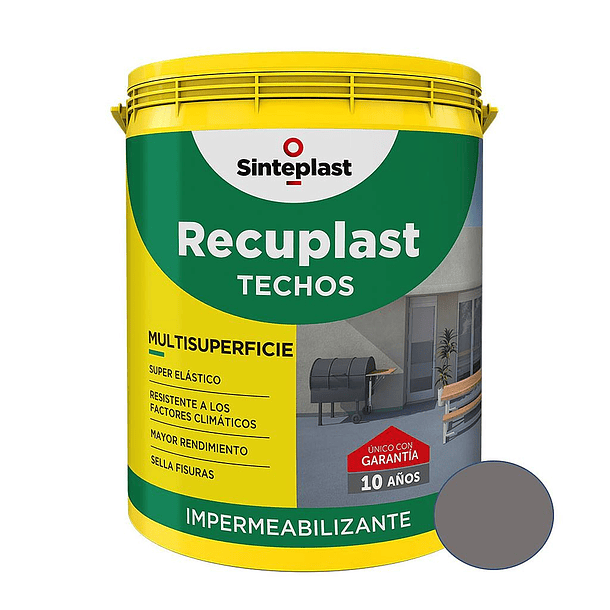 PINTURA PARA TECHOS IMPERMEABILIZANTE GRIS 4L 1