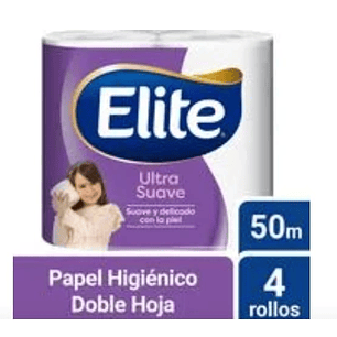 ELITE PAPEL HIGIENICO DOBLE HOJA 4 ROLLOS X 50m