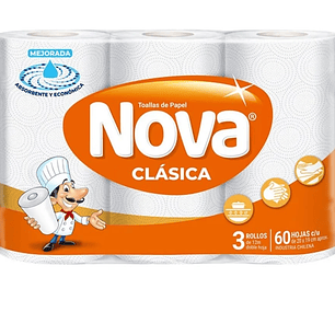 TOALLA NOVA CLASICA  3 ROLLOS X 3m