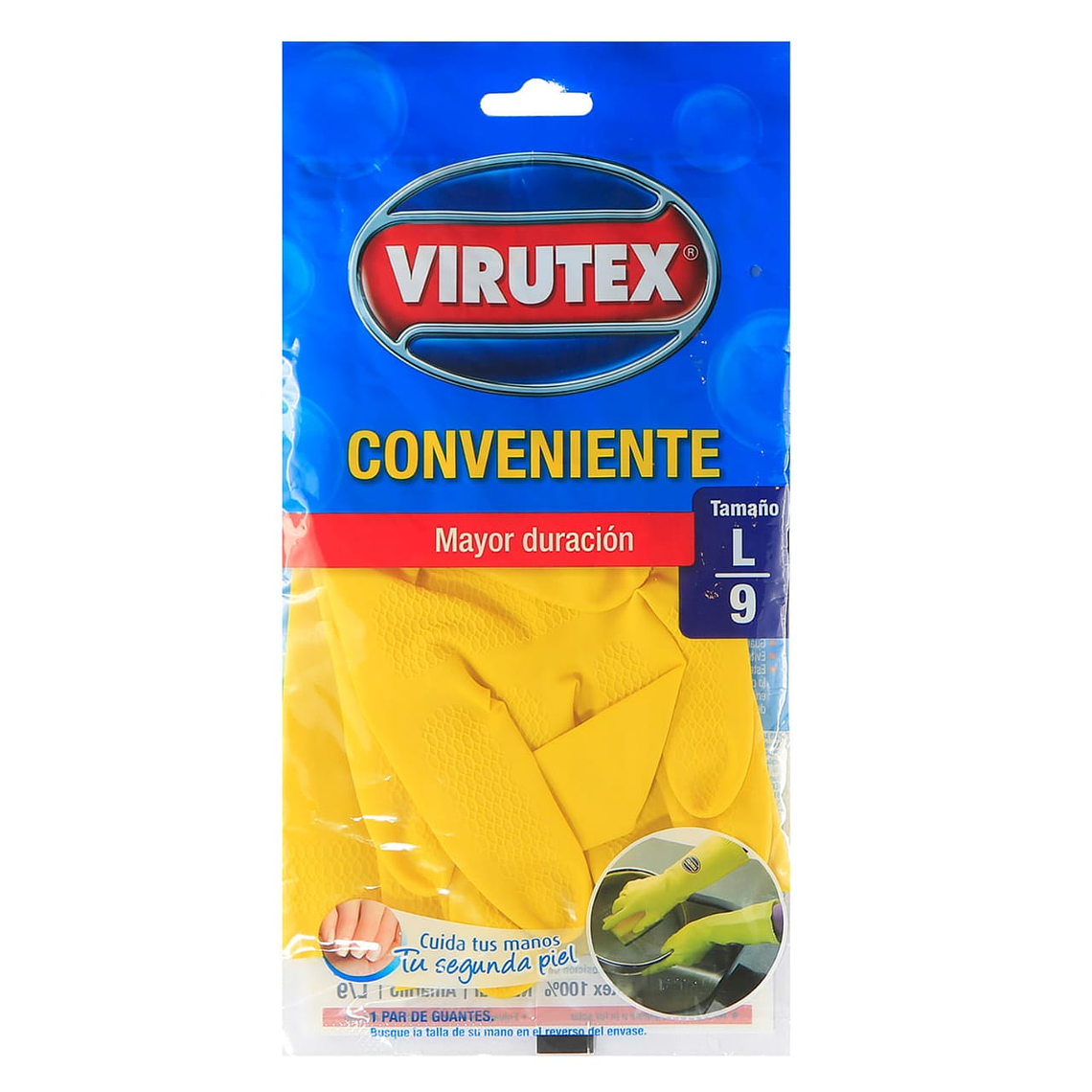 Guantes amarillos convenientes Virutex talla 