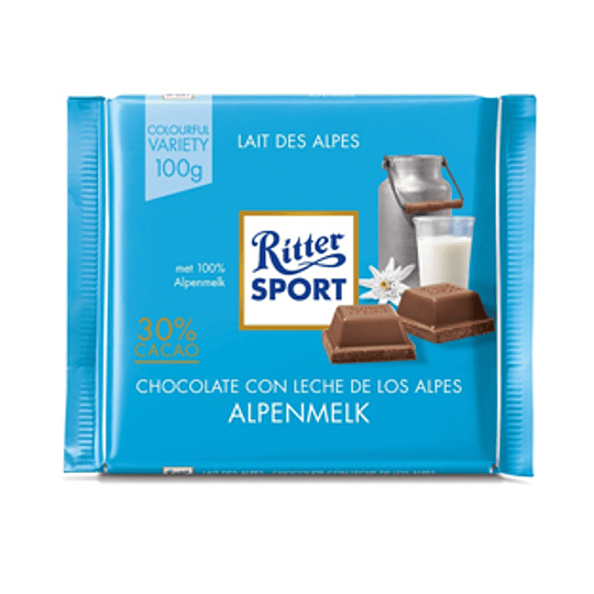Chocolate Con Leche Alpes Barra 100 Gr Ritter Sport