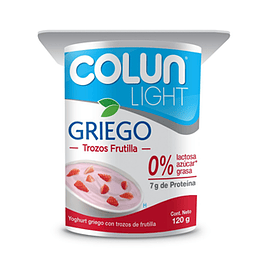 Yoghurt Griego Light Con Frutilla Pack 4 X 120 Gr Colun