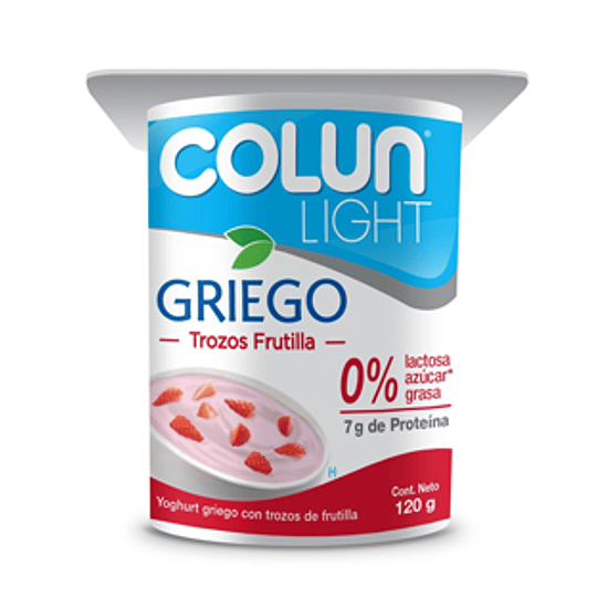 Yoghurt Griego Light Con Frutilla Pack 4 X 120 Gr Colun