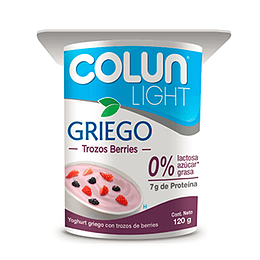 Yoghurt Griego Light Con Berries Pack 4 X 120 Gr Colun