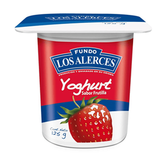 Yoghurt Frutilla Pack 4 X 125 Gr Los Alerces
