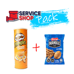 Pack Papas Pringles Cheddar 158 Gr  + Mani Japones 200 Gr Maniax