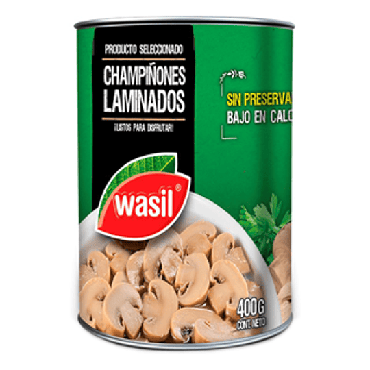 Champiñones Laminados 400 Gr Wasil