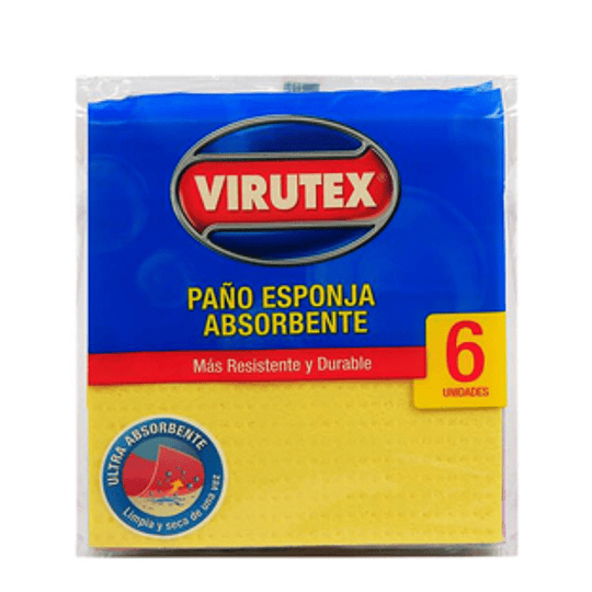 Paño Esponja Absorbente 6 Unidades Virutex