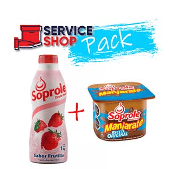 Pack Yoghurt Frutilla 1 Lt Soprol + Manjarate Pack 4 X 80 Gr Soprole