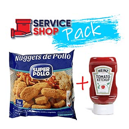 Pack Nuggets de Pollo Crocante 1 Kg Agrosuper + Ketchup Squeeze 397 Gr Heinz